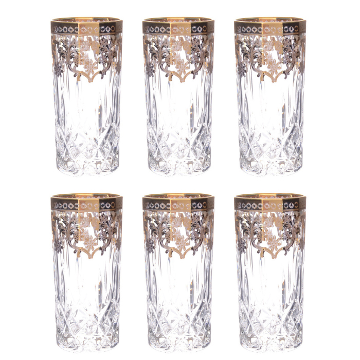 Набор хрустальных стаканов для воды Art Deco` Coll.Edelweiss на 6 персон